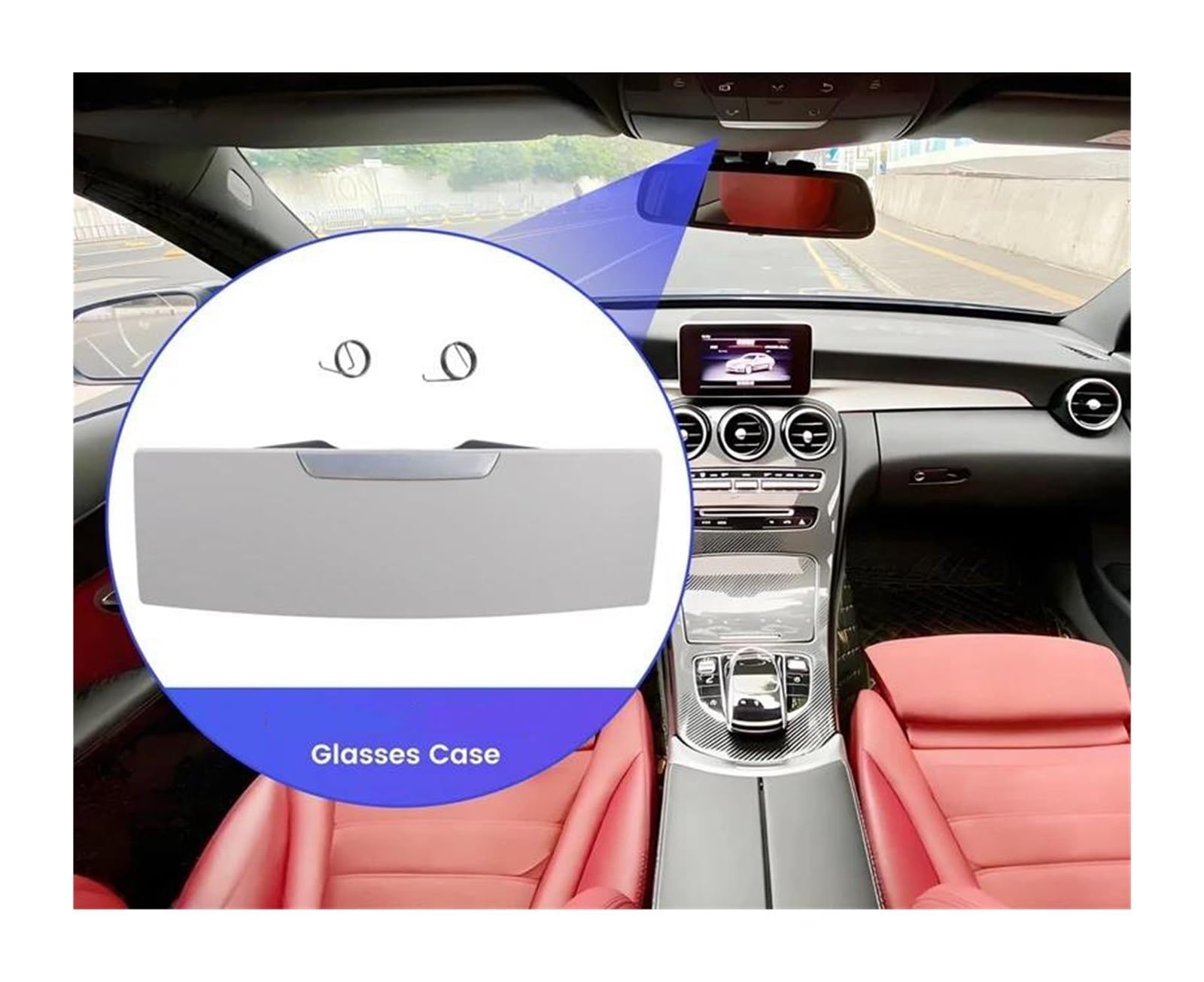 Soporte Gafas Coche para C200 para C260 para E260 para E300 para E200 para GLC260 Soporte para Gafas Sol En El Techo Interior Coche Caja para Gafas Portátil Clip Gafas Coche(2)
