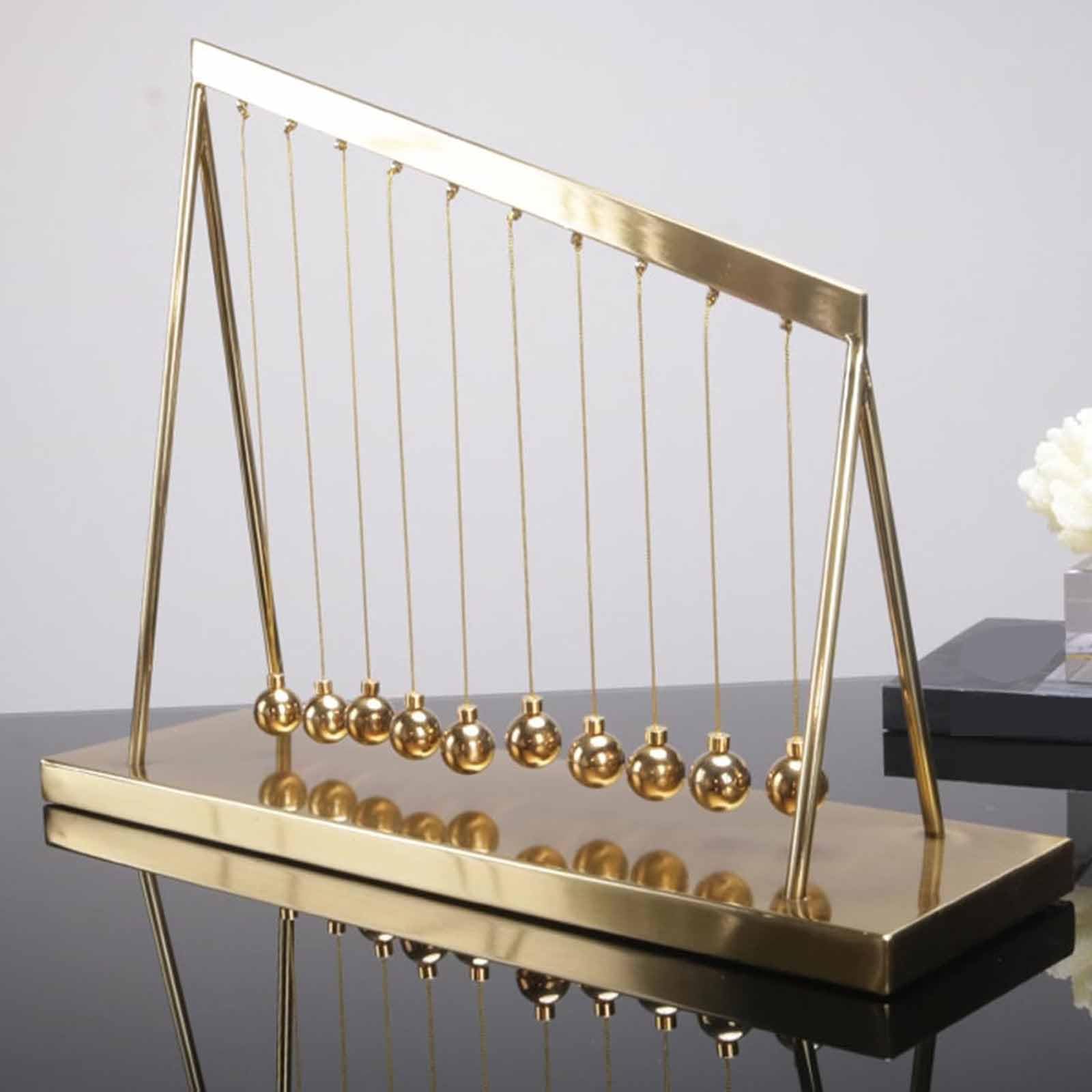 Balles d'équilibre cinétiques Newton, 10 boules en métal, décoration de bureau, décoration scientifique anti-stress, avec jusqu'à 7 minutes d'action de pendule