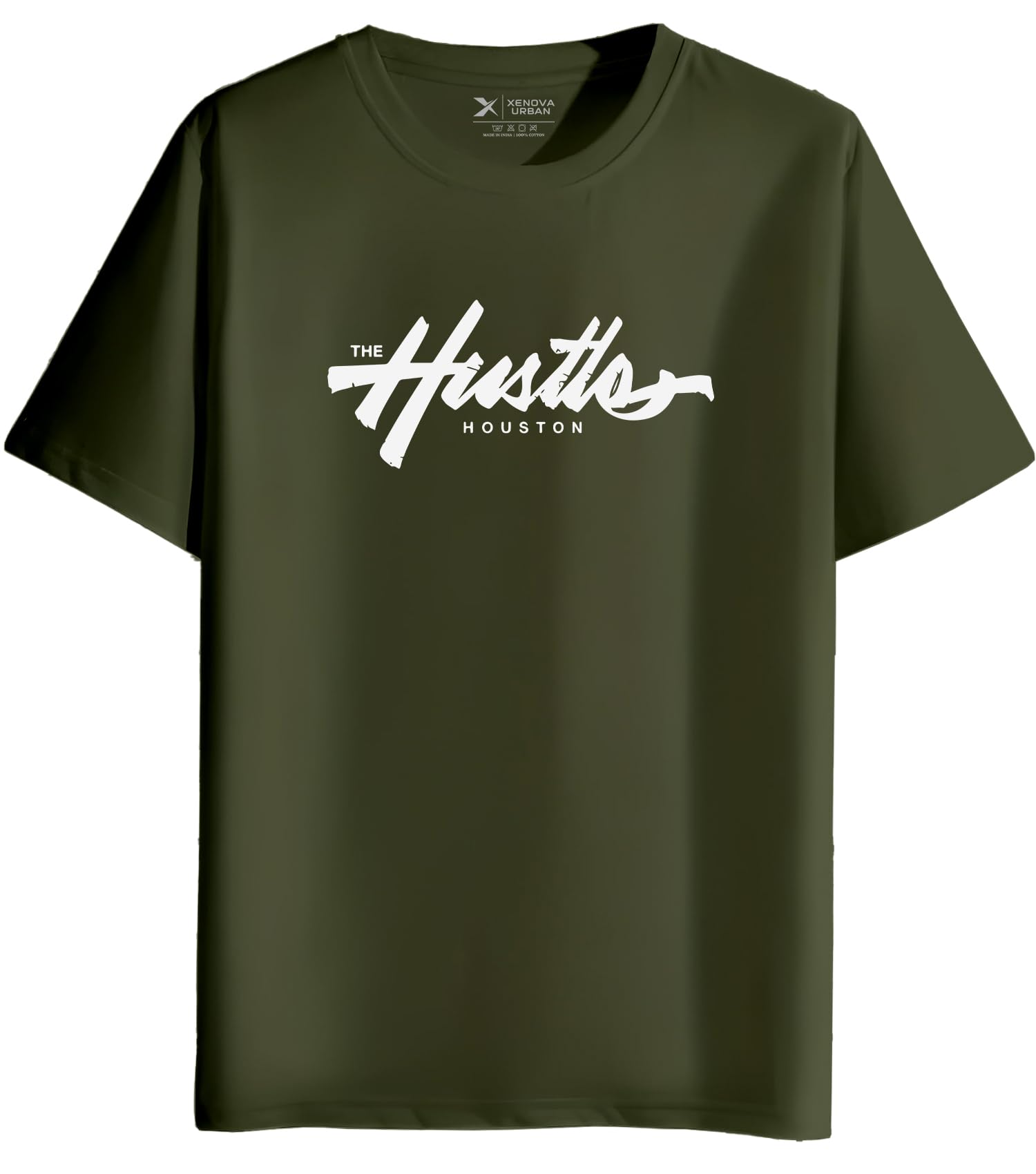 xenovaurban Men's Cotton Printed Regular Fit T-Shirt | Stylish Round Neck Graphic Tshirt - RN-HUSTL1-picture-11
