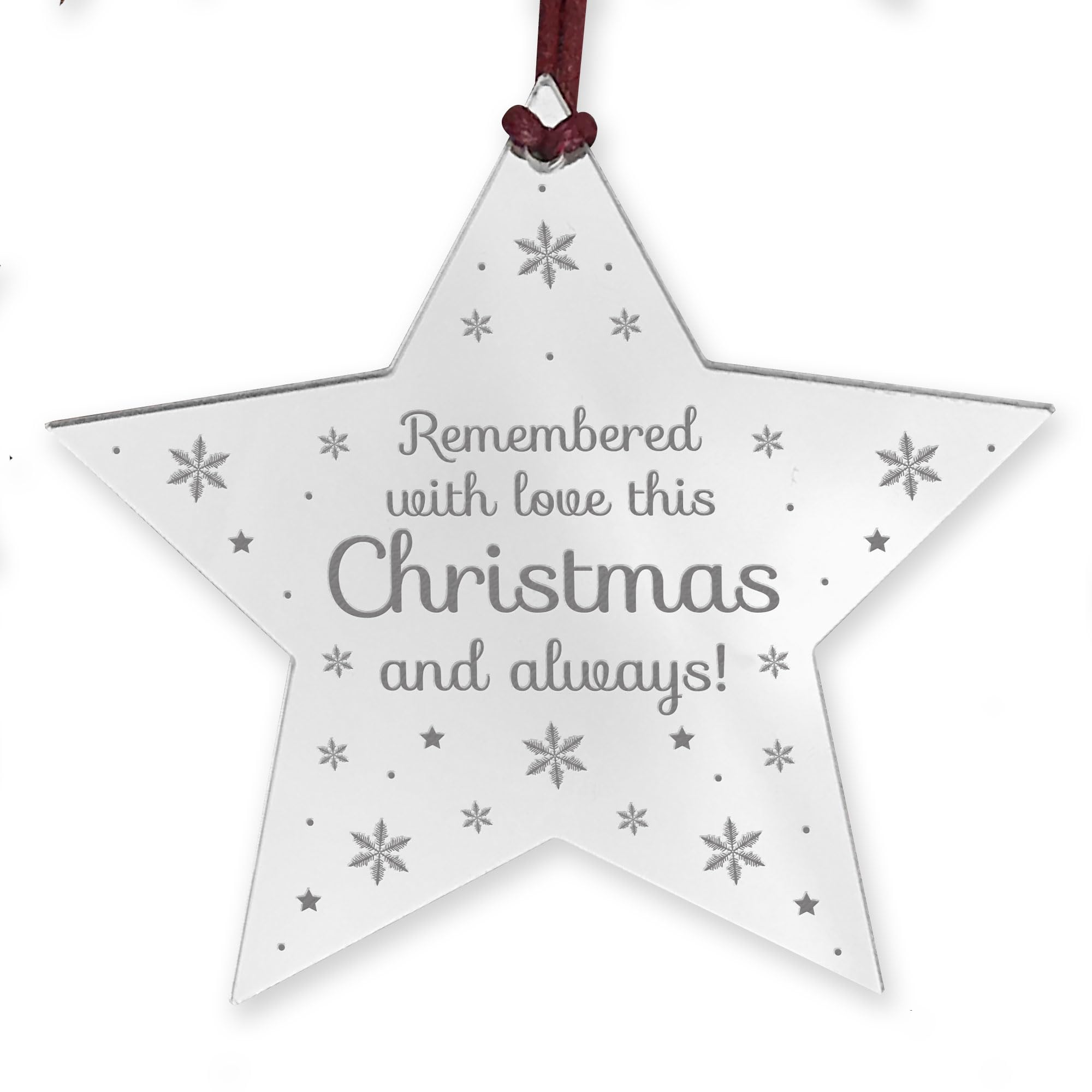 Red Ocean Memorial Decoration For Christmas Tree Remembered With Love Memorial Plaque For Mum Dad Grandad Nan Keepsake