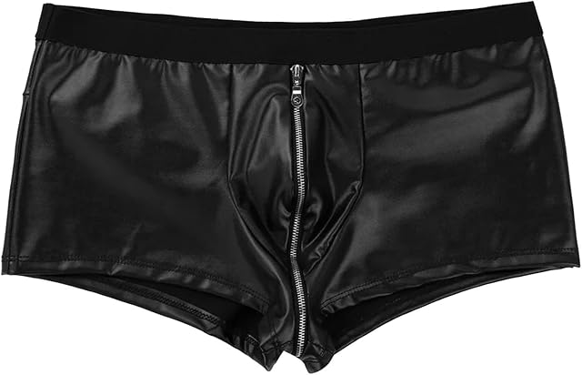 YUHAOTIN Sexy Mens Underwear UK Mens Casual Solid Color Leather Shorts Sexy Soft Leather Taste Underwear Shorts Underwear Idea Bag Sexy Mens Underwear UK Sexy Mens Pants