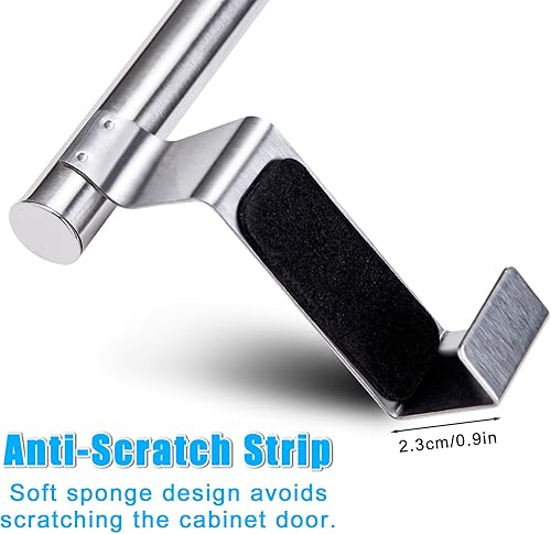 Miniatura 3 de Toallero para puerta de gabinete, toallero de cocina para gabinete, soporte para toallas de cocina de acero inoxidable, colgador de toallas de mano