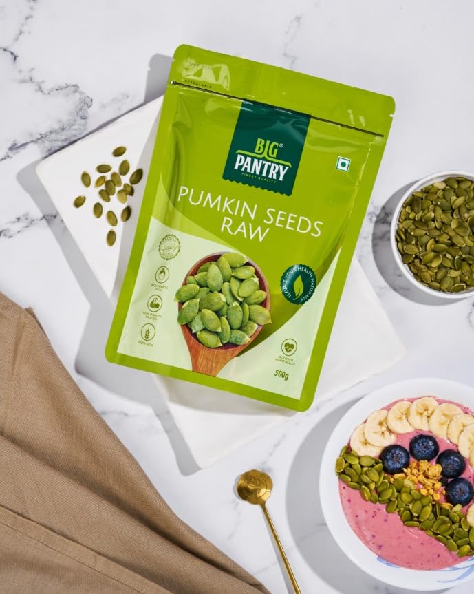 Image of Big Pantry Pumpkin Seeds 500g | Raw Pepitas | Rich in Protein, Fiber, Zinc & Antioxidants | Healthy Superfood for Immunity Support & Weight Management | Natural Seeds for Snacking, Salads & Smoothies