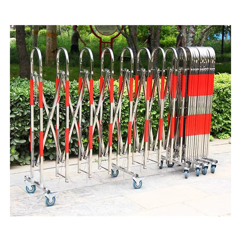 Barrière de sécurité extensible mobile en acier inoxydable pour garages et allées 1,4x2m