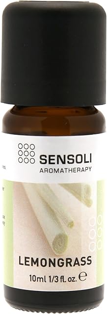 SENSOLI Lemongrass Essential Oil 10ml - Pure and Natural Essential Oil for Aromatherapy and Diffusers