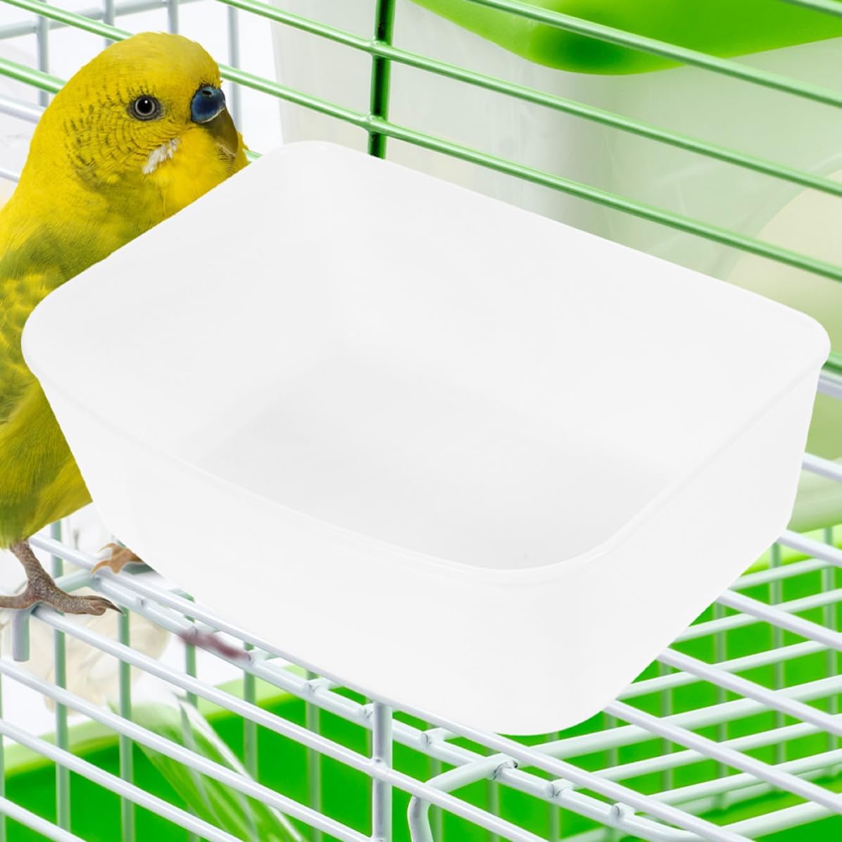 KALLORY 4pcs Hanging Pet Food Bowls for Dogs Cats Rabbits Plastic Water and Food Feeder Bowls Easy to Install in Wire Cage for Small Animals