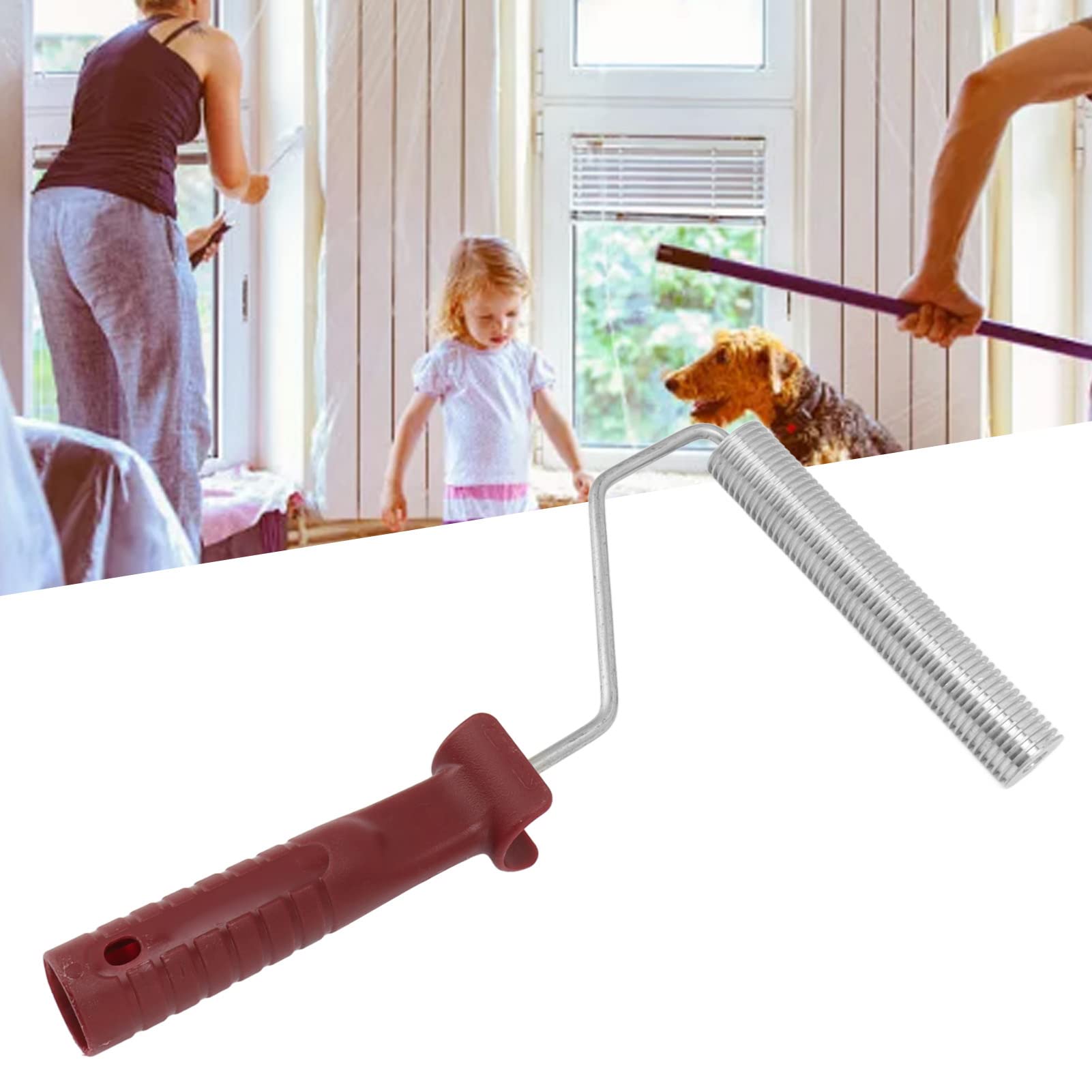 Rodillo de fibra de vidrio de 25 mm x 150 mm, aleación de aluminio, rodillo de laminado de burbujas con mango de plástico, ideal para reparación de bañeras, duchas y barcos, herramienta duradera para