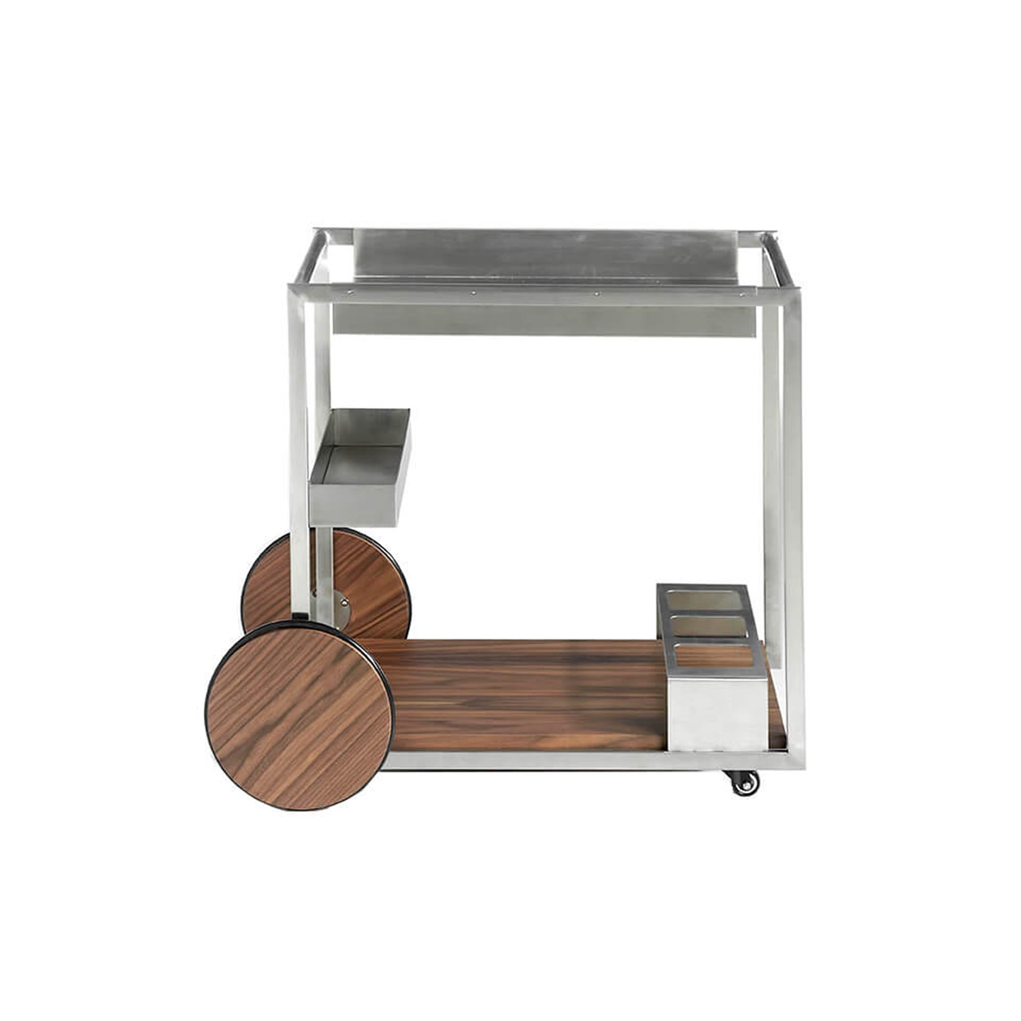 Ángel Cerdá - Minibarwagen aus Stahl und Nussbaum - Minibarwagen mit Rädern und Flaschenhalter - Modern und originell - Langlebig und funktionell 91 x 38 x 74 cm