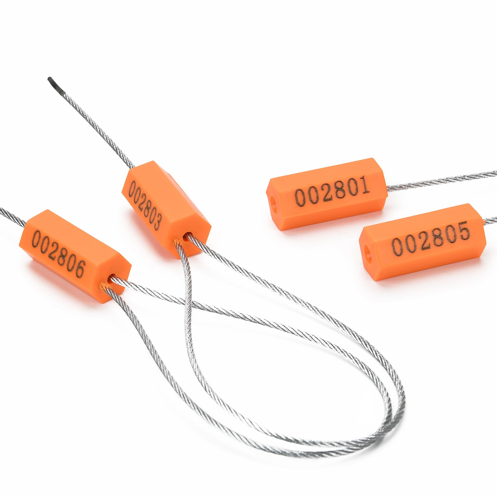 100pcs Steel Cable Seals Numbered Tamper Proof Security Seal For Shipping Containers Trucks And Trailers Self Locking Metal Safety Ties