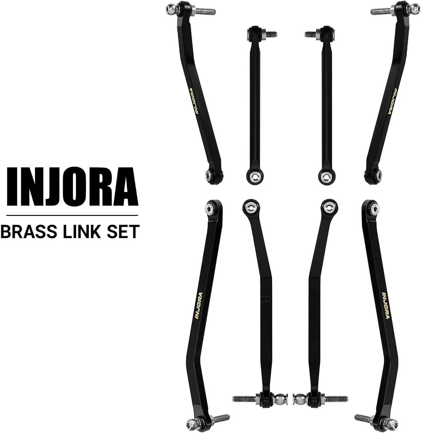 INJORA Black Coating Brass High Clearance Chassis Links for 1/30 Axial SCX30