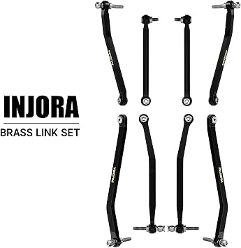 INJORA Black Coating Brass High Clearance Chassis Links for 1/30 Axial SCX30