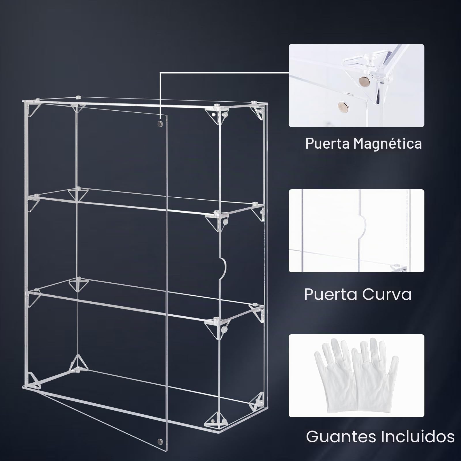 Vitrina de Acrílico Transparente de 3 Capas Para Figuras Funko Pop, de Pared a Prueba de Polvo, Alternativa de Cristal Para Coleccionables, Lego, Modelos y Juguetes