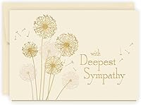 Vista 1 de The Gallery Collection, Paquete de 1 tarjeta de condolencias con sobre forrado de perlas (simpatía de diente de león)