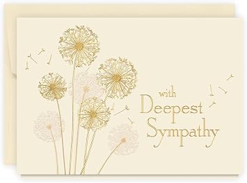 The Gallery Collection, 1 Count Card Pack, Sympathy Card with Pearl Lined Envelope Dandelion Sympathy