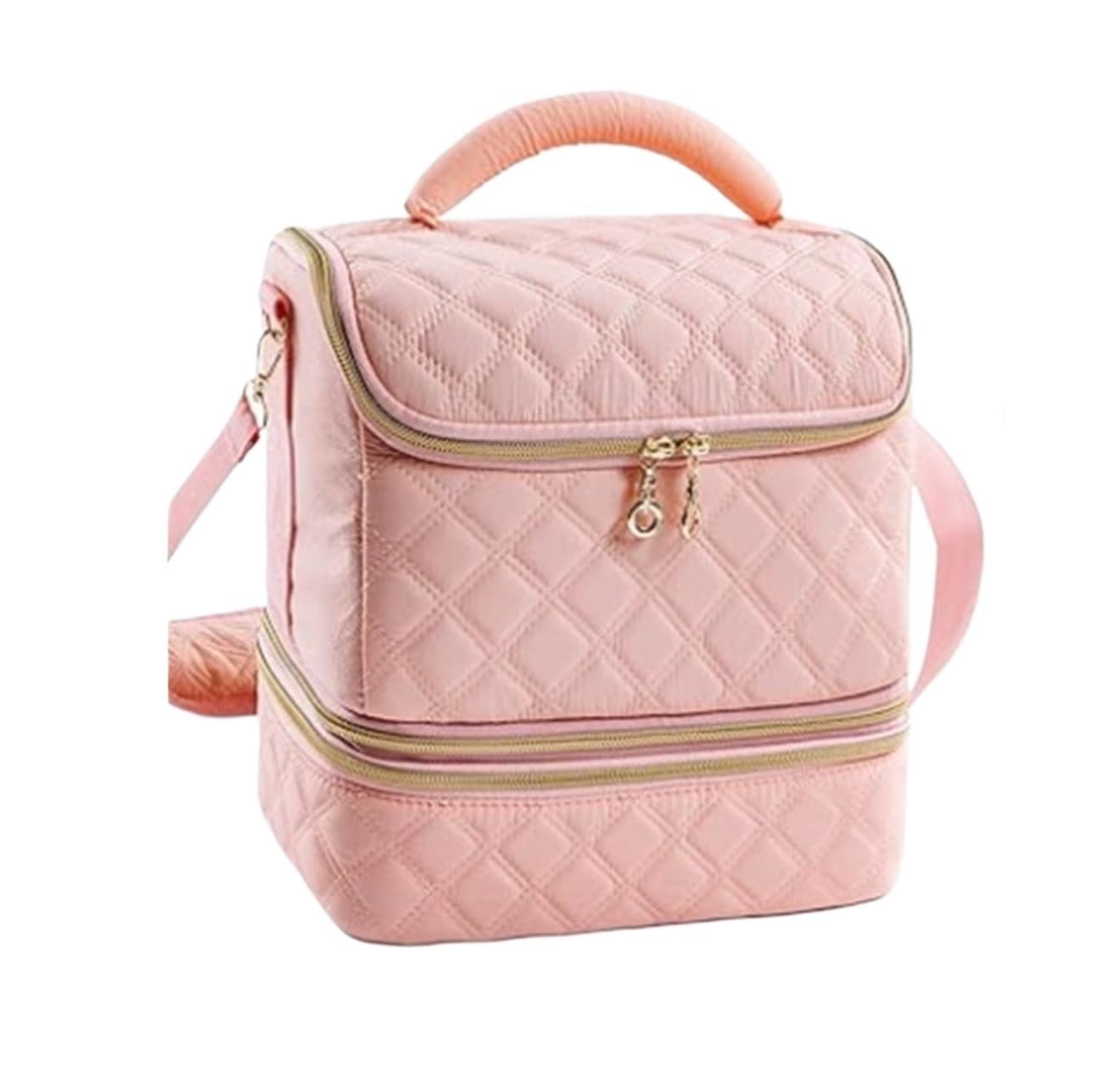 Organizer na Lakier Przenośna Etui Na Organizer Do Lakierów Paznokci, Mieszczące 48 Butelek, Woreczek Narzędzia Manicure Podróżna Torba(Pink)