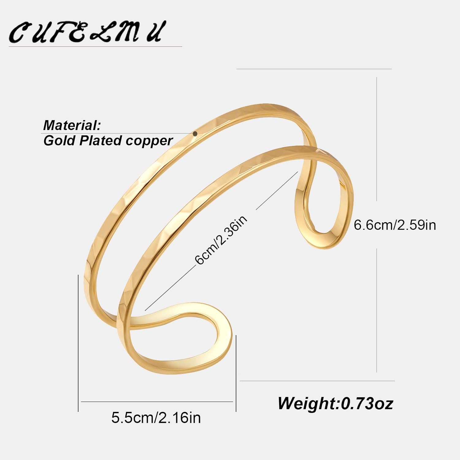 Gold Silver Cuff-Bracelets for Women Hollow Wide Open Bangle Bracelets - Image 6