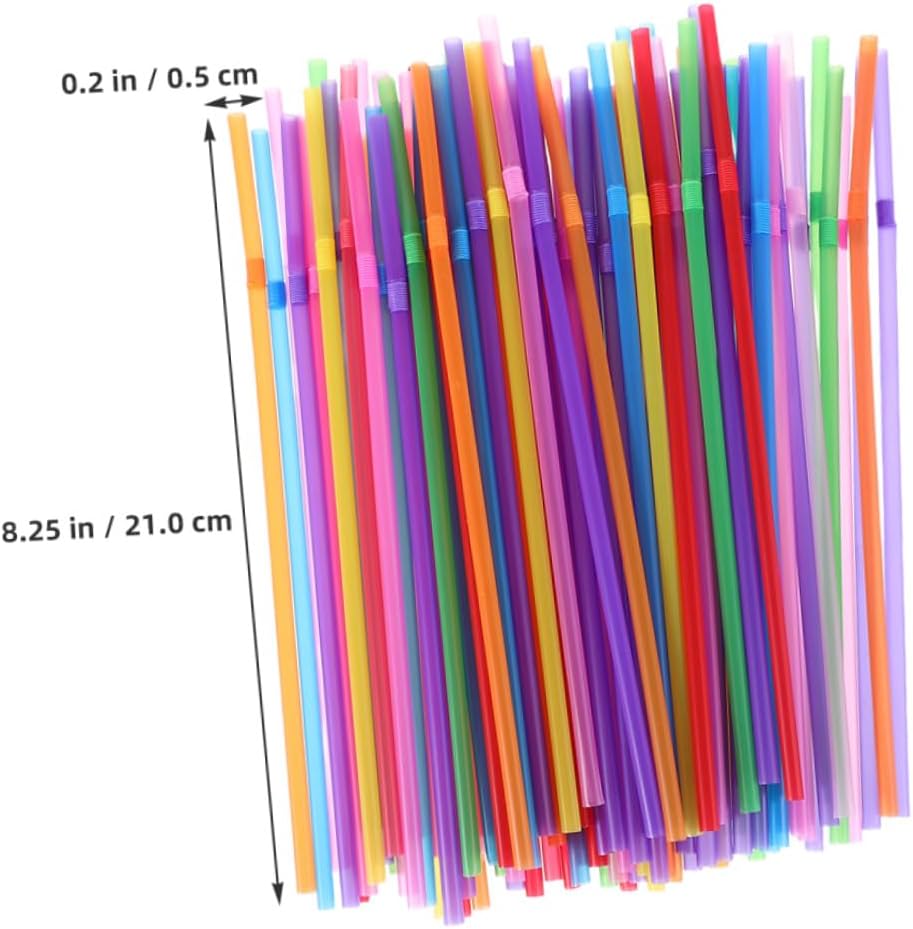 Ipetboom 1000pcs Multicolor Flexible Plastic Straws Disposable Bendable Drinking Straws for Parties Coffee Cocktails Travel Picnics and Outdoor Celebrations