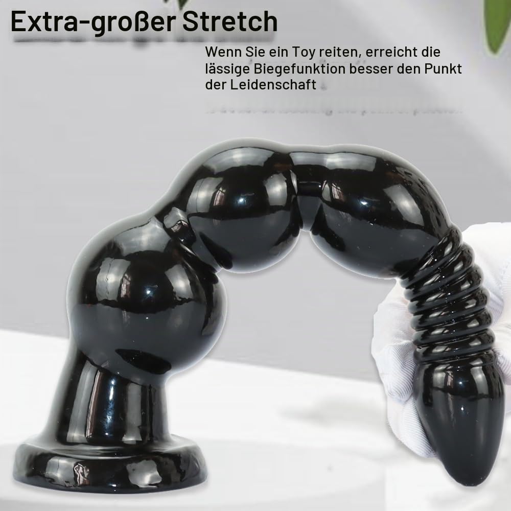 Jixaxe Riesen Analplug Analkugeln Mit Intervallperlen und Spiralperlen Analdildo mit Saugnapf Dildo Butt Plug Anal Prostata Massage Masturbator Fisting Erotik Sex Spielzeug für Frauen Männer Paare (L)