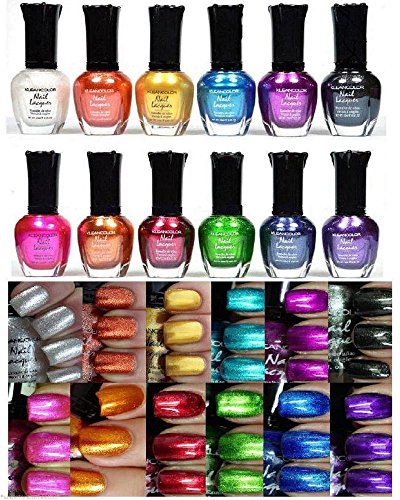 New Kleancolor Full Size Metallic Lot Nail Polish 12 Colors