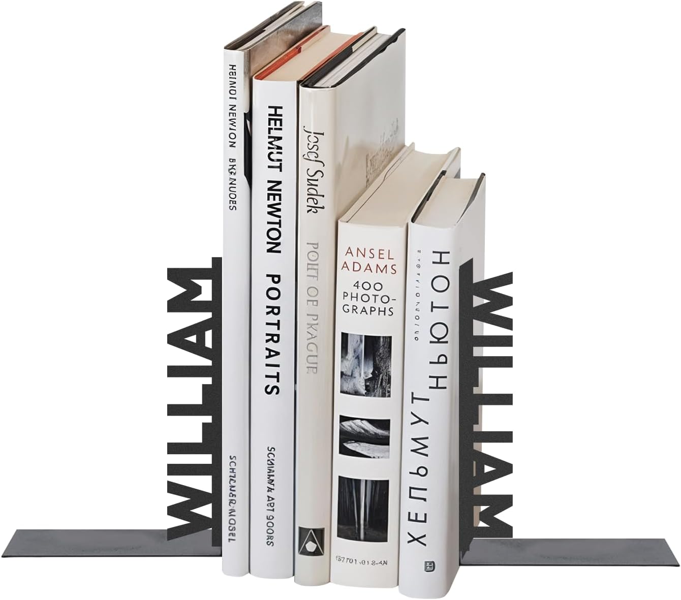 Personalized Name Bookends Decorative 2 Pcs, Metal Book Ends for Shelves, Modern Heavy Duty Bookend Stopper, Custom Last Name Book Shelf Holder for Home Office Study Room, Desk Book Organizer