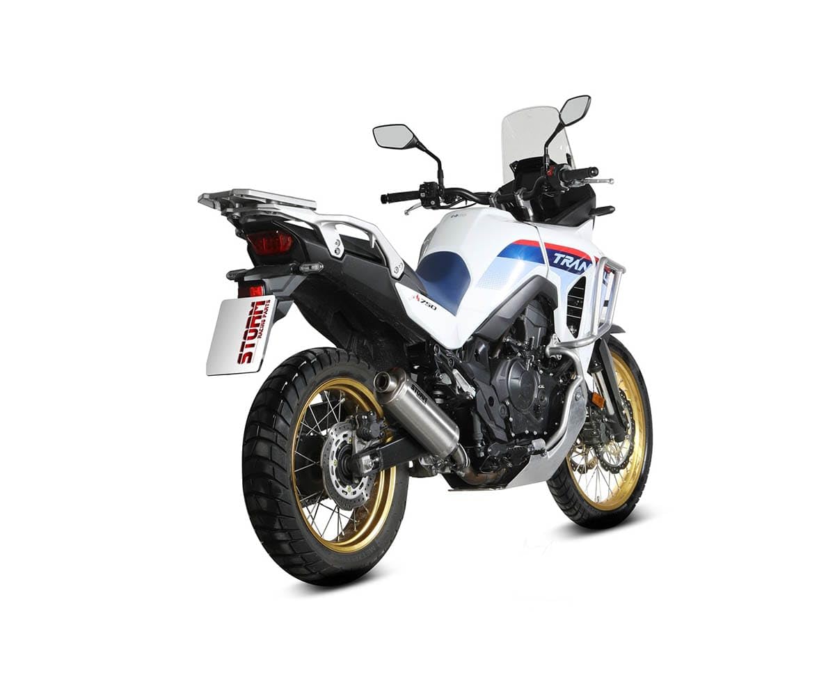 Terminale di Scarico Moto Oval Storm Acciaio Inox Compatibile Con Honda XL750 TRANSALP 2023 > 2026
