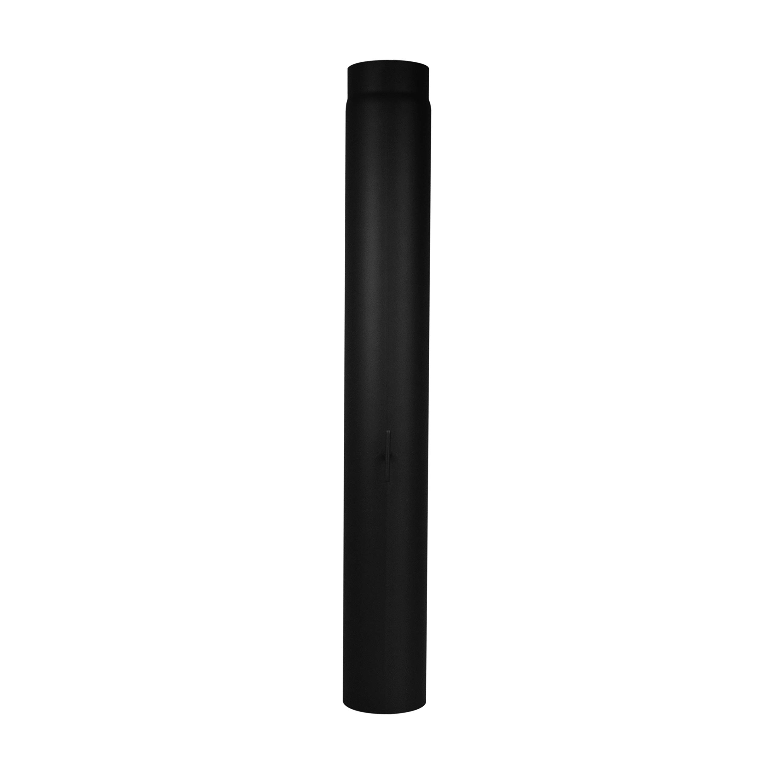 LANZZAS Tubo de humo de 1000 mm con válvula de mariposa, diámetro de 130 mm, color: negro, tubo de extensión de tubo de estufa