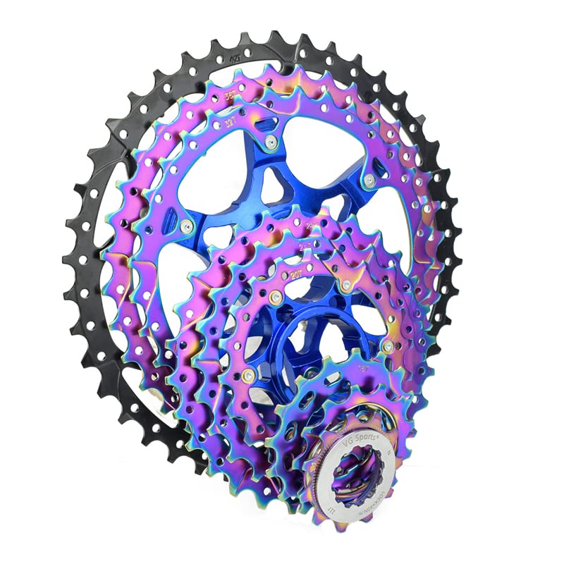 Ruota Libera 8 9 10 11 Cassetta MTB a 12 velocità 40/42/50T Pignone for Mountain Bike Arcobaleno Volano a Ruota Libera for Bicicletta Cassette Pignoni E Ruote Libere(11S 40T Rainbow)