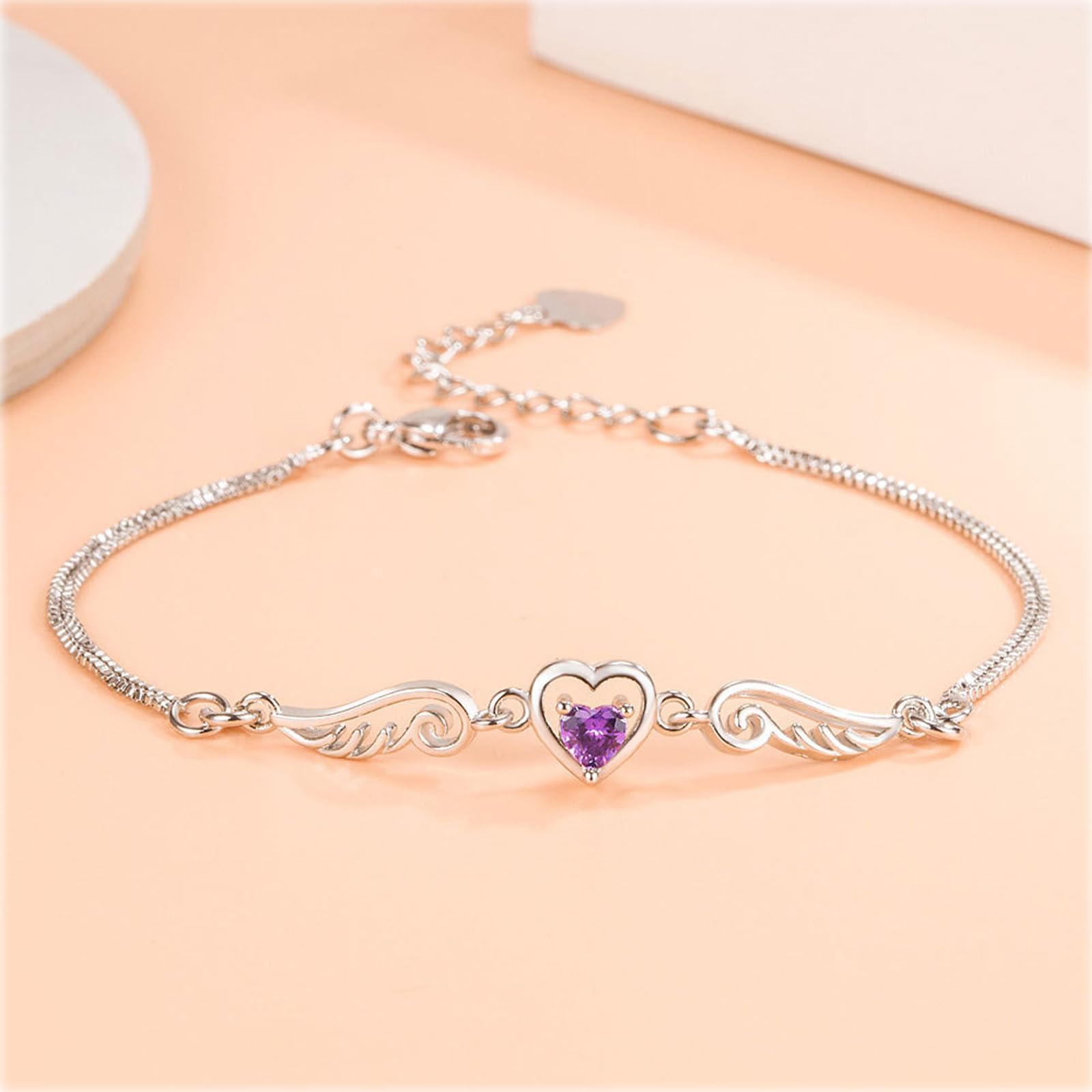 Braccialetto Donna Moda Cuore Donne Gioielli Regolabili Carino Minimalista Regalo Accessorio Trendy-Bianco