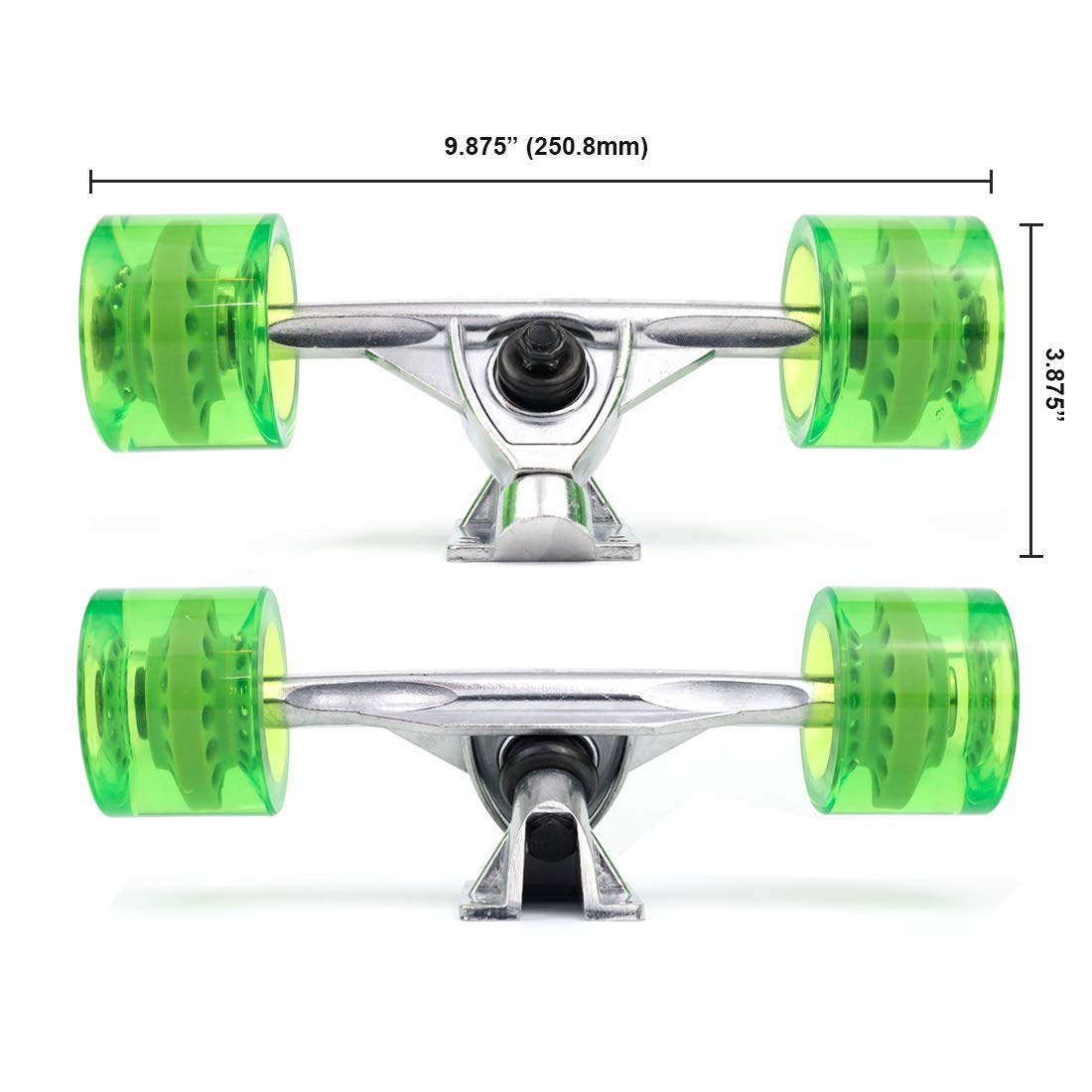 VJ skateshop Longboard Skateboard Combo Package with 70mm Wheels 7inch 180mm Aluminum Trucks, Bearings Hardware Complete Set