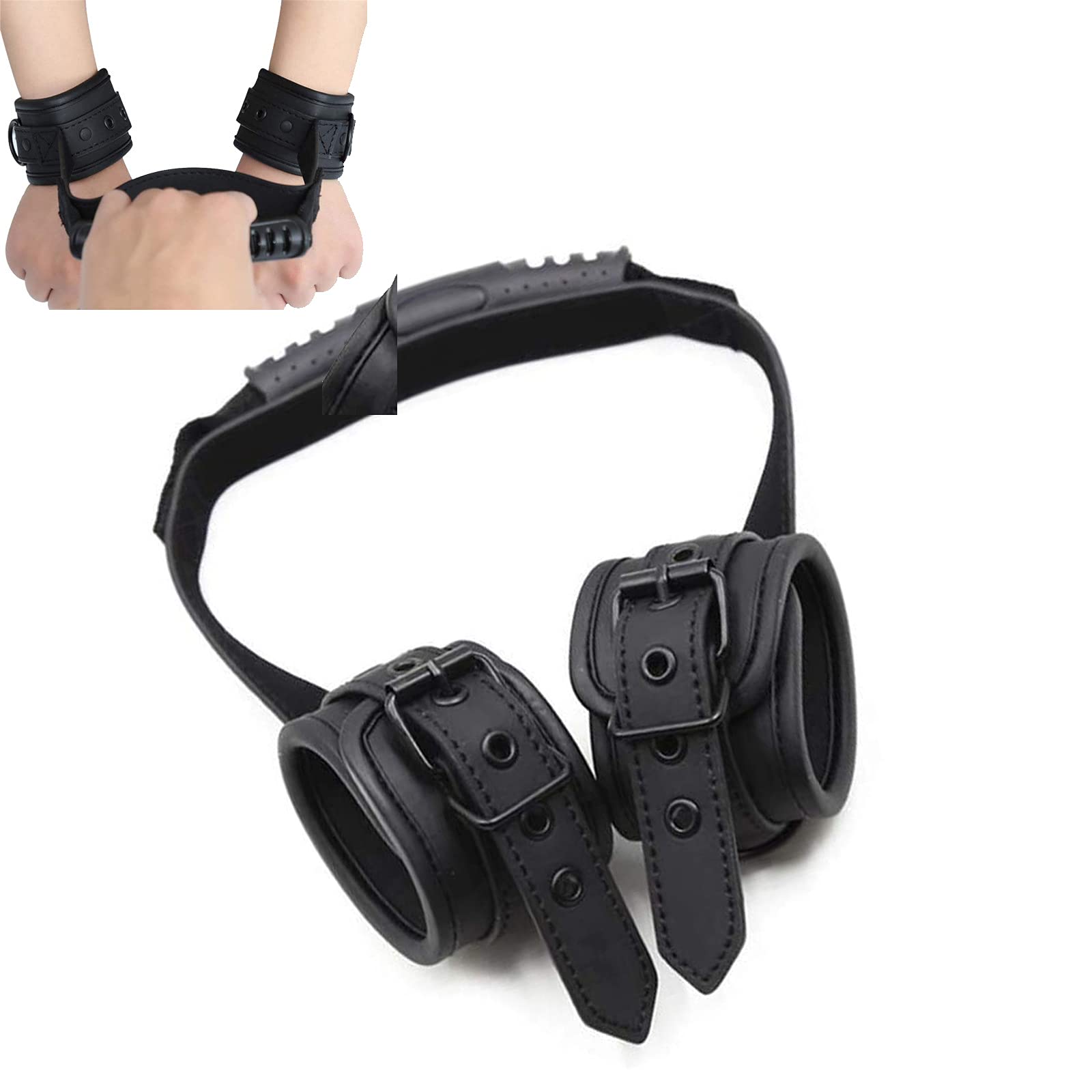Menottes Menottes Menottes De Bondage Avec Poignée En Laisse Retenues De Main En Cuir BDSM Retenue Fetich Sex Toys Pour Couples Femmes Hommes Extrême