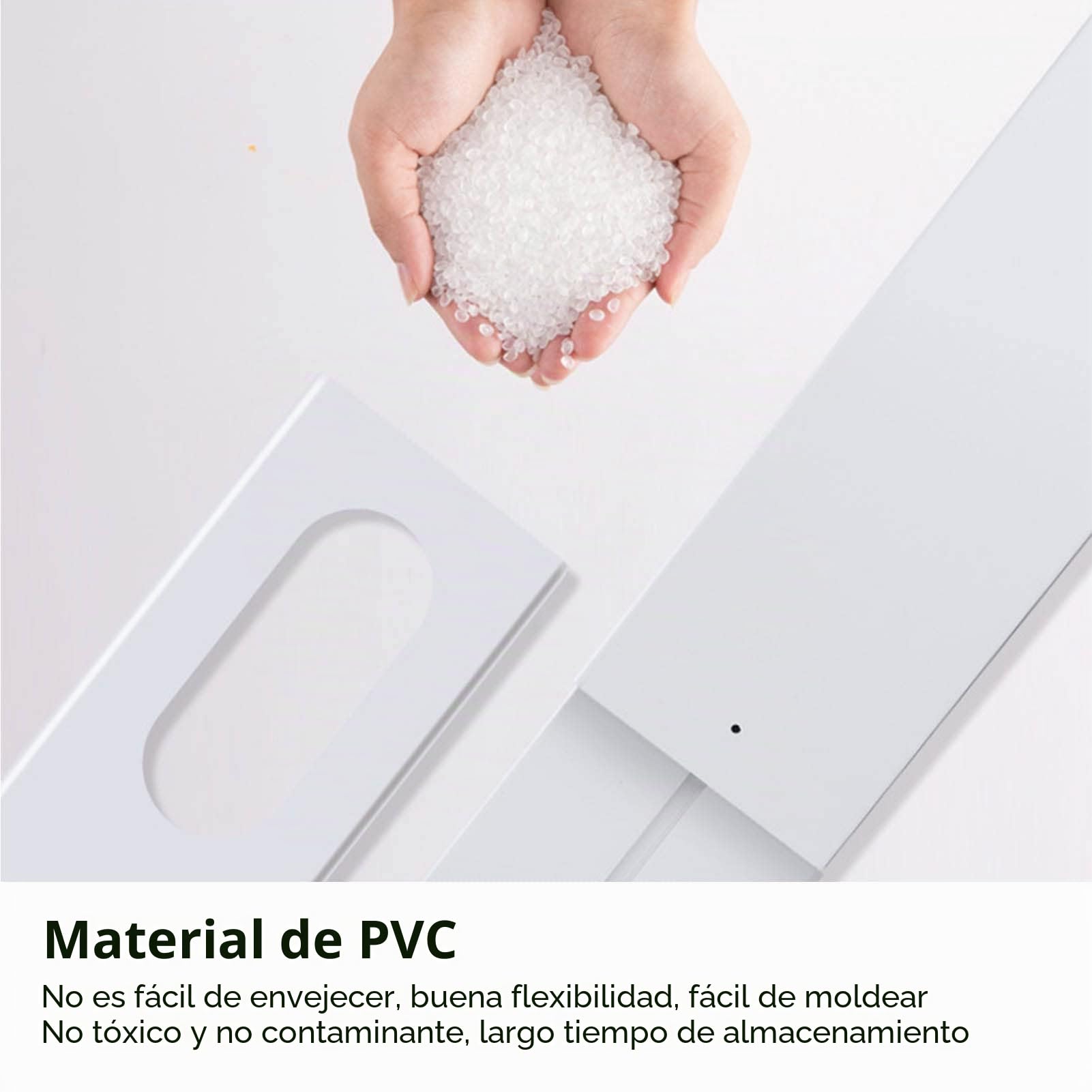 Cocoarm Kit de Ventana de Aire Acondicionado Portátil, Kit de Ventilación de CA Corredera Ajustable de PVC ABS con Acoplador para Manguera de 130 Mm y 150 Mm, Sello de 43 a 140 Cm para Puertas