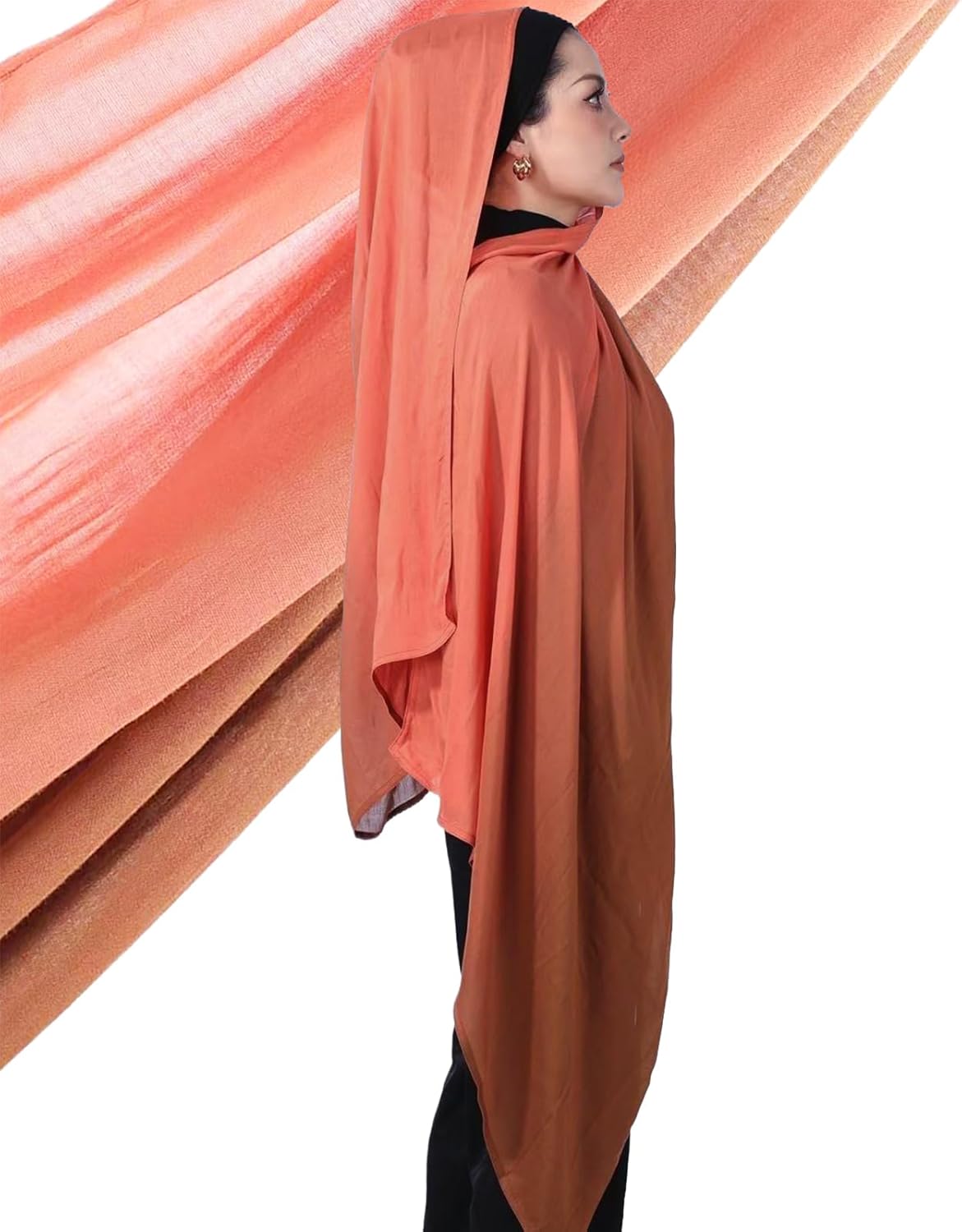 Special Ombre Modal Cotton Hijab Scarf for Women, Graceful Gradient Muslim Head Scarfs - Image 3