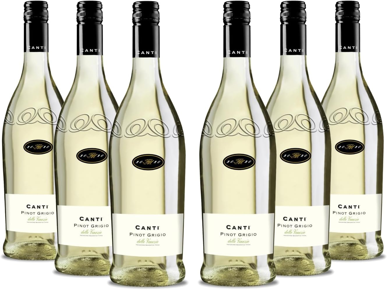 Canti - Pinot Grigio delle Venezie D.O.C., Vin Blanc Italien Sec, Saveur Fraîche avec un Goût Fruité et Rond, 6x750 ml