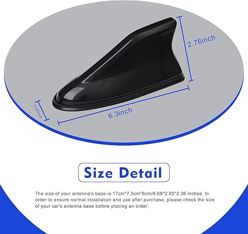 Miniatura 2 de leediga Antena de aleta de tiburón para automóvil, antena de señal de radio AMFM, decoración impermeable, reducción de resistencia al viento, antena