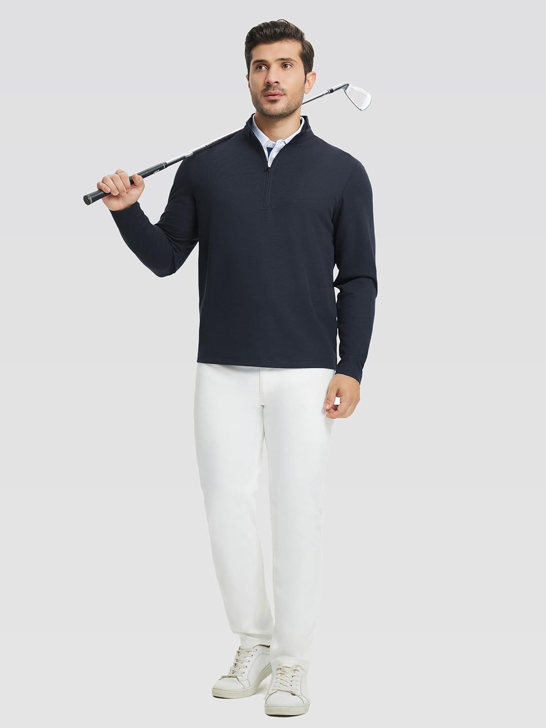 M MAELREG Quarter Zip Pullover Men Mock Neck Long Sleeve Performance Golf Athletic Pullover Half Zip Mens Sweatshirt - Image 4