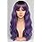 SYMEIW Purple Hair Wavy Wigs With Bangs For Women Synthetic Purple Wigs For Daily Use Everyday Wear.