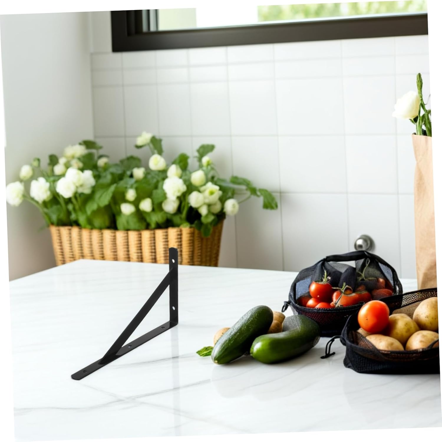 VILLCASE 12pcs Heavy Duty Decorative Shelf Brackets Wall-Mounted Supports for Wood Shelving Versatile Iron Brackets for Efficient Storage Kitchens Bathrooms and Offices