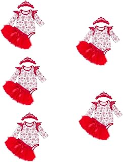 Saia Tutu Recém Nascido 5 Conjuntos De Roupas Roupa De Natal Menina Atirar Bandana - Adereços Recém-Nascidos Traje Princesa Bebê Saia Meses Fotografia Foto Com Macacão Tutu