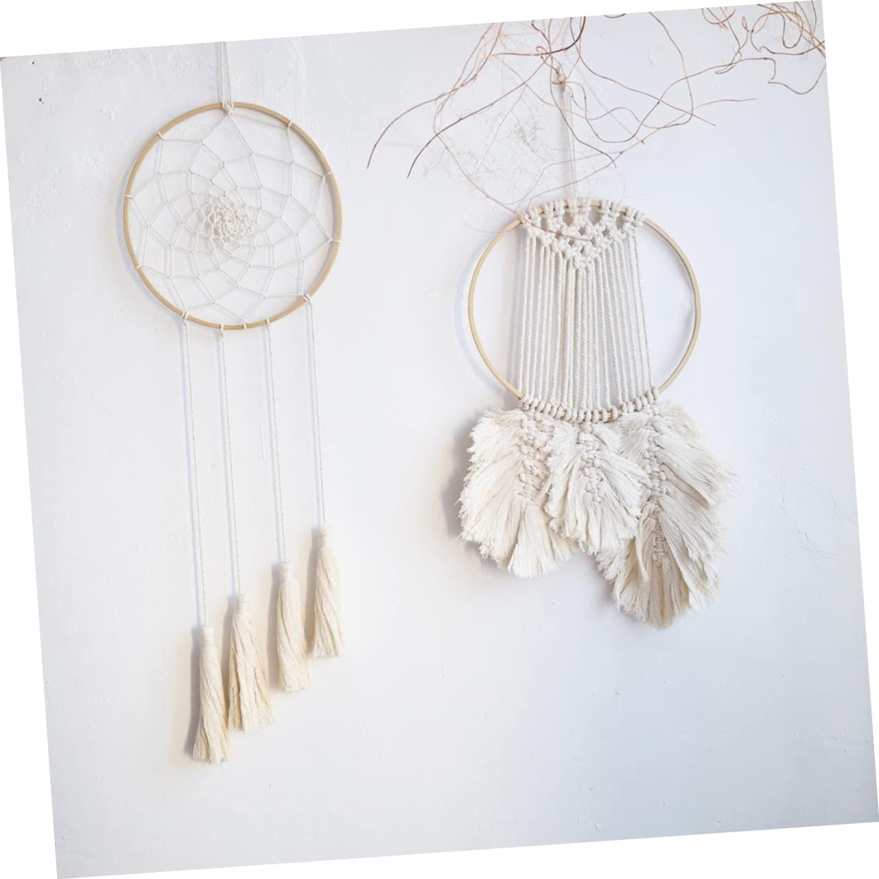 1bag Dream Catcher Ring Dreamcatcher Macrame DIY Handmade Craft Wall Decor Accessory