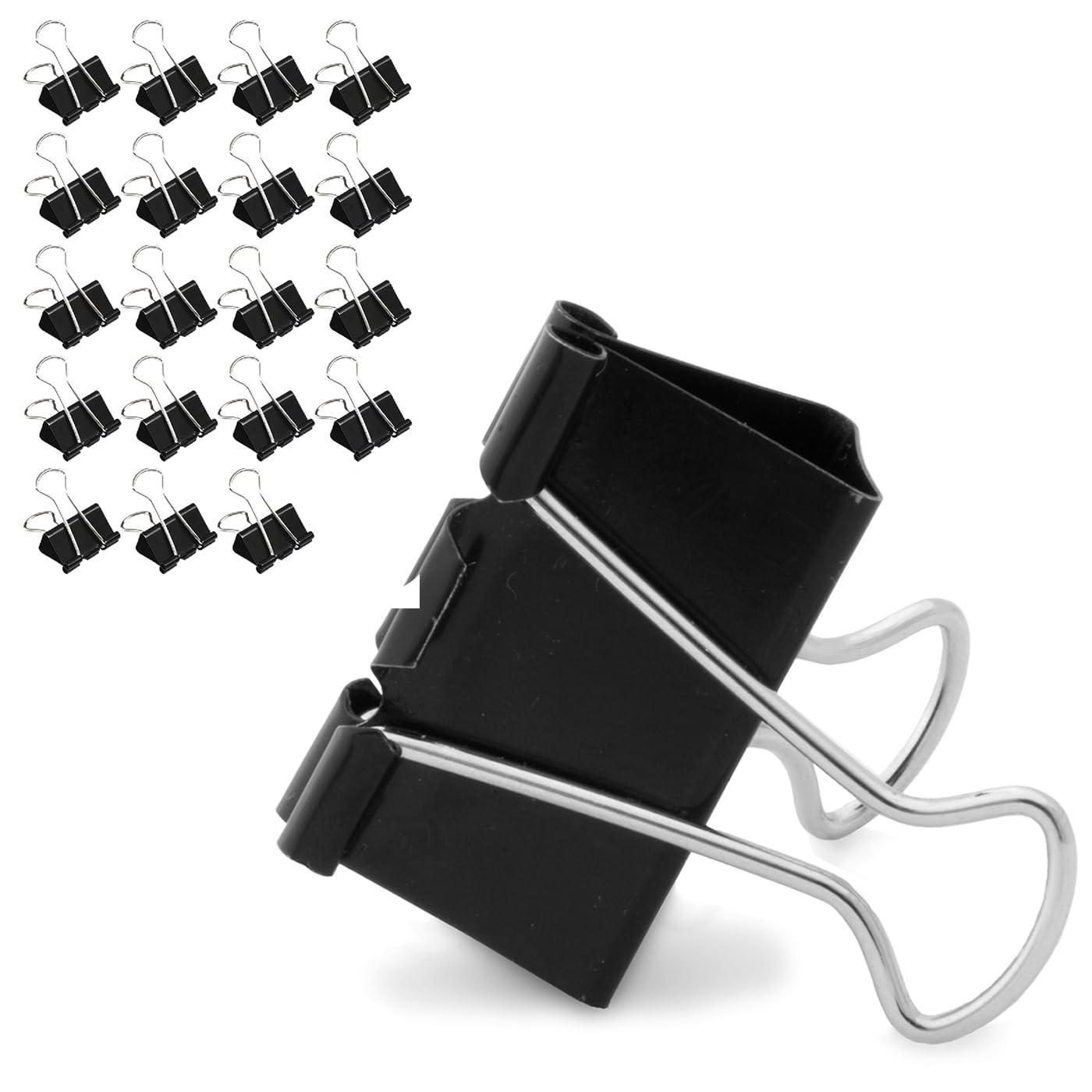 Van Der Linn 25mm Black Bulldog Foldback Clips Metal Paper Binder Grip (20)