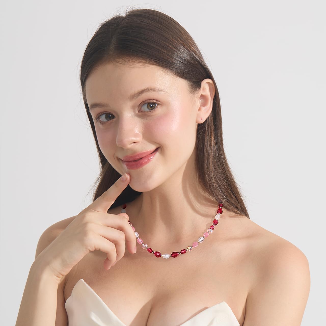 Healing Crystal Necklace for Women Amethyst Spiritual Zircon Pearl Beads Handmade Gemstone Crystals Stones Beaded Adjustable Necklaces Jewelry