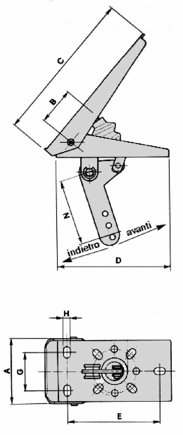 Pedale Acceleratore Ama 19 cm per Agricoltura