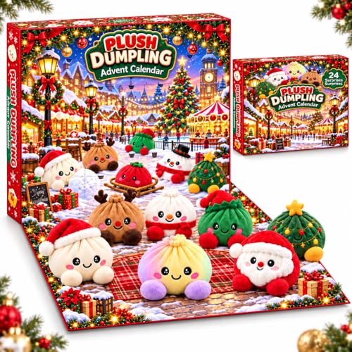 Christmas Plush Dumpling Advent Calendar 2026, 24 Days Countdown Calendar, Festive Holiday Gift Adults - image 1