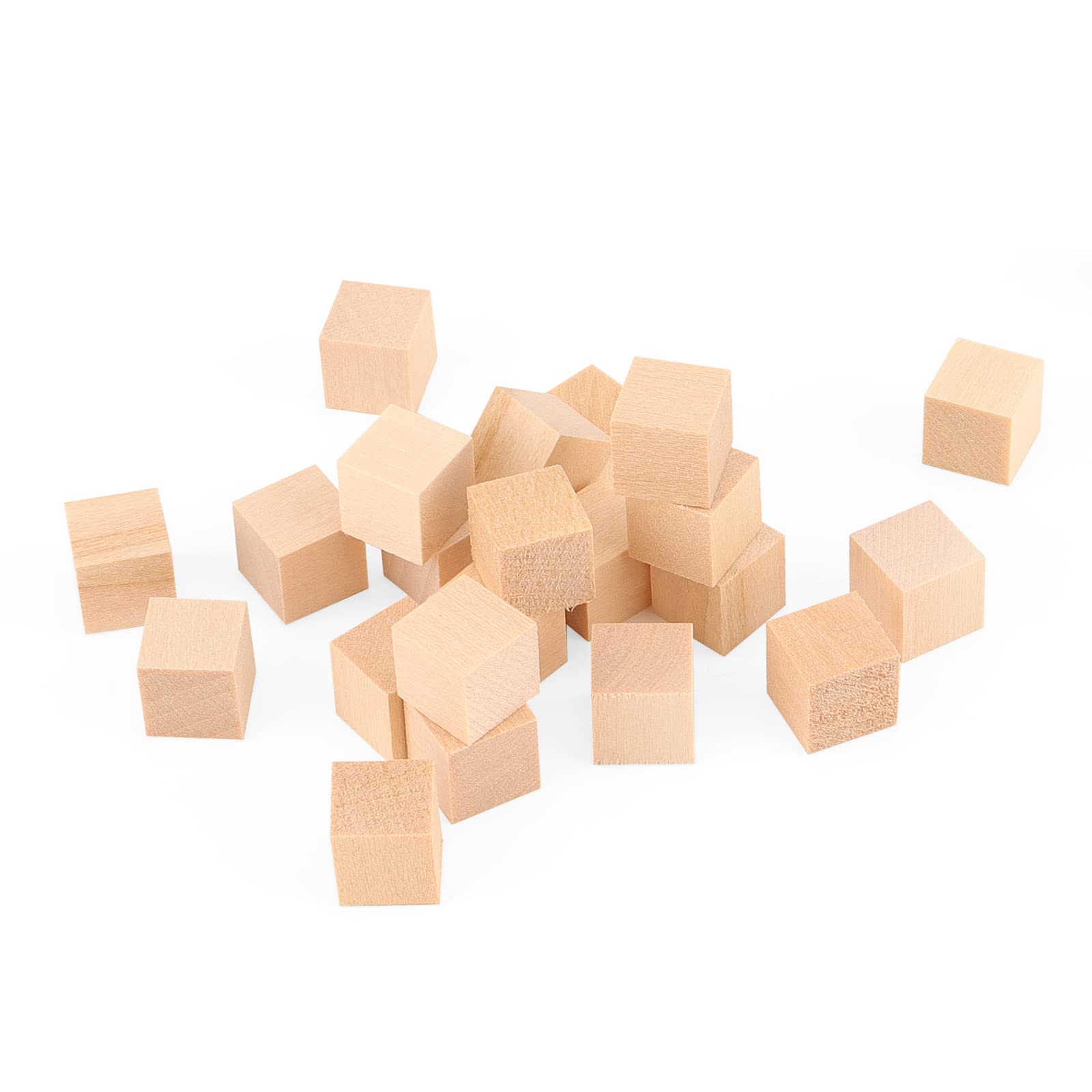 LEXININ Małe drewniane kostki, 500 szt., 1 x 1 x 1 cm, mini naturalne niedokończone klocki drewniane, puste kwadratowe kostki drewniane do rzemiosła, bloków alfabetu, tworzenia puzzli i projektów DIY