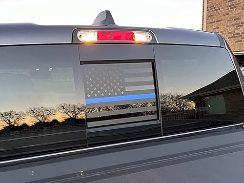 Miniatura 3 de Calcomanía de la bandera estadounidense para ventana central trasera para Dodge RAM 1500 2500 3500 2021 2021 2022 2023 2024, calcomanía de vinilo