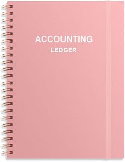 Accounting Ledger Book A5 - Bank Accounting Log for Small Business Bookkeeping & Personal Use - Account Tracker Notebook Track Accounts, Deposit, Expense & Balance, 5.8 X 8.25 Inch, Pink