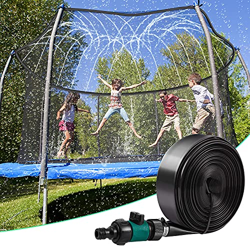 Cabor Trampoline Sprinkler for Kids - Outdoor Trampoline Water Sprinkler for Water Play, Trampoline Accessories 39ft Sprinkler for Trampoline Shower and Summer Fun