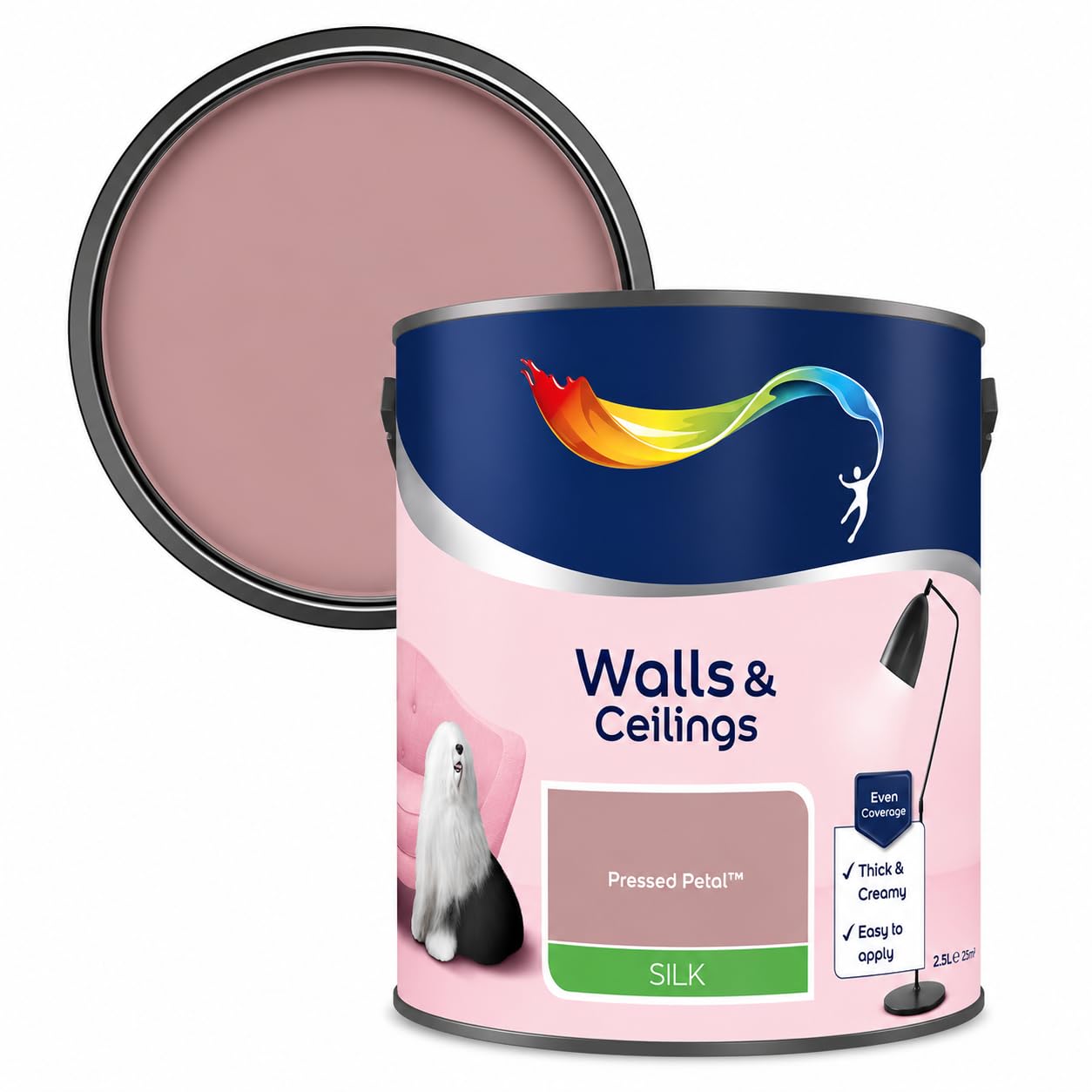 AXpower Inspirational Technology Empowering People Walls & Ceilings Silk Emulsion Paint โ Pink 2.5L | Smooth Mid Sheen Interior Wall & Ceiling Paint | Rich Colour Finish with Excellent Coverage โ image 1