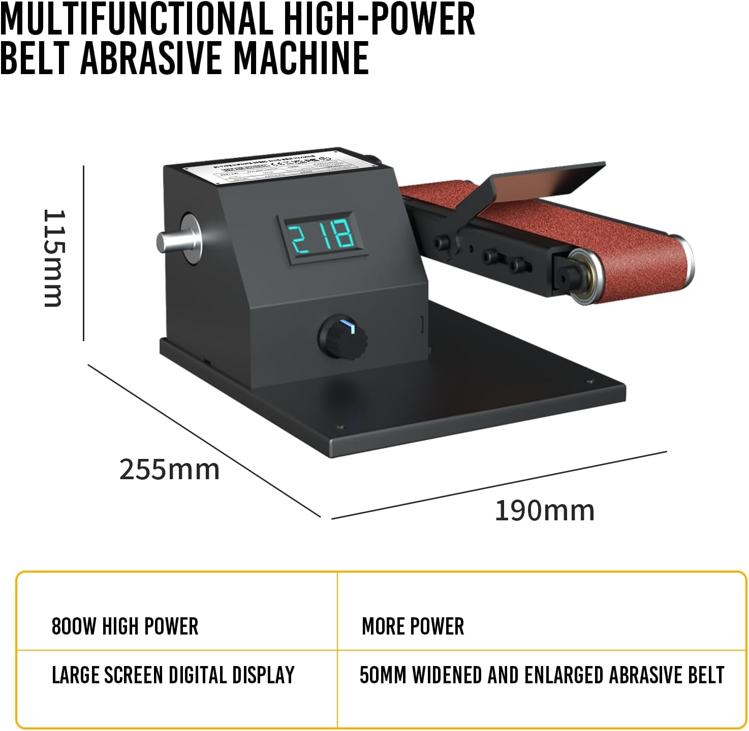 4-In-1 Mini Belt Sander, 800W high power，50MM widened belt，Multi-Function Bench Grinder, Flexible shaft engraving，Electric Sanding Machine Knife Sharpener for Woodworking, (Mini Belt Sander)