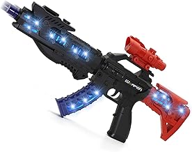 Zanktony Light Up Toy Gun with Sound Effects for Ages 3,4,5,6,7+ Boys,Unique Barrel Telescopic Action, Toy Machine Gun That Make Noise, Ideal for Kids & Toddlers(Batteries Not Included)